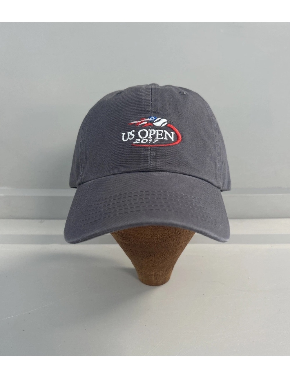 NWT USTA Member 2017 US Open Embroidered Hat Cap Gray Adjustable OSFM USTA